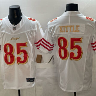 Men's San Francisco 49ers #85 George kittle White Gold 2025 F.U.S.E. Rivalries Vapor Limited Stitched Football Jersey
