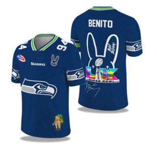 Men's Seattle Seahawks 2025 2026 Bowl LX Print Jersey