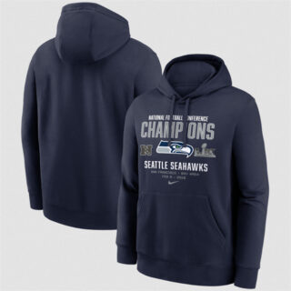 Men's Seattle Seahawks College Navy 2025 NFC Champions Team Nation Hoodie