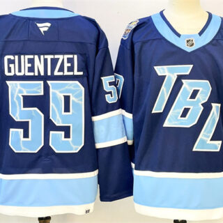 Men's Tampa Bay Lightning #59 Jake Guentzel Blue 2026 Stadium Series Stitched Jersey