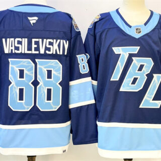 Men's Tampa Bay Lightning #88 Andrei Vasilevskiy Blue 2026 Stadium Series Stitched Jersey