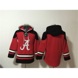 Men's Alabama Crimson Tide Red Lace-Up Pullover Hoodie