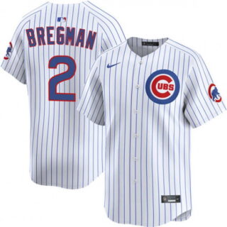 Men's Chicago Cubs #2 Alex Bregman White 2026 Home Limited Stitched Baseball Jersey