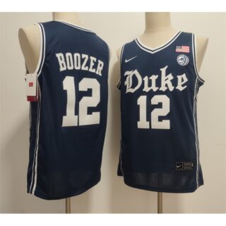 Men's Duke Blue Devils #12 Cameron Boozer Navy Stitched Basketball Jersey