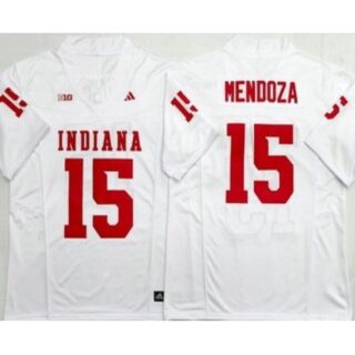 Men's Indiana Hoosiers #15 Fernando Mendoza Limited White Alternate College Football Jersey