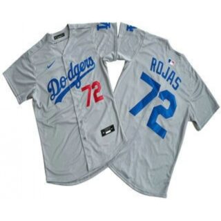 Men's Los Angeles Dodgers #72 Miguel Rojas Grey Limited Stitched Jersey