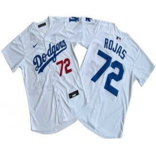 Men's Los Angeles Dodgers #72 Miguel Rojas White Limited Stitched Jersey