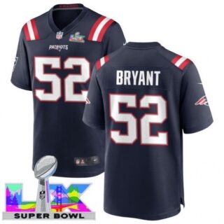 Men's New England Patriots #52 Marcus Bryant Blue 2025 2026 Super Bowl LX F U S E Stitched Jersey
