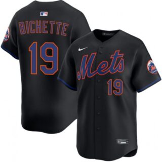 Men's New York Mets #19 Bo Bichette 2026 Black Limited Stitched Baseball Jersey