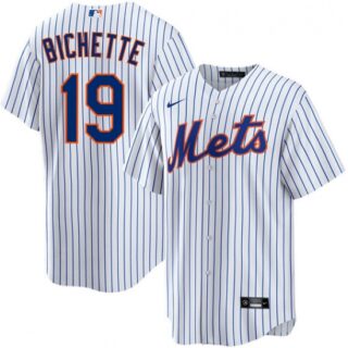 Men's New York Mets #19 Bo Bichette 2026 White Cool Base Stitched Baseball Jersey