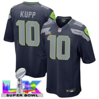 Men's Seattle Seahawks #10 Cooper Kupp Blue 2025 2026 Super Bowl LX F U S E Stitched Jersey