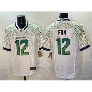 Men's Seattle Seahawks #12 Fan White 2025 F.U.S.E. Rivalries Vapor Untouchable Limited Football Stitched Jersey