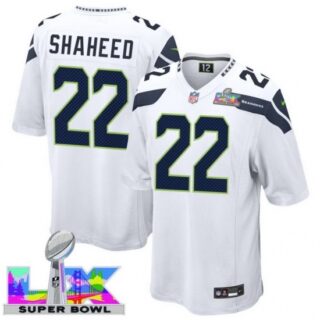 Men's Seattle Seahawks #22 Rashid Shaheed White 2025 2026 Super Bowl LX F U S E Stitched Jersey