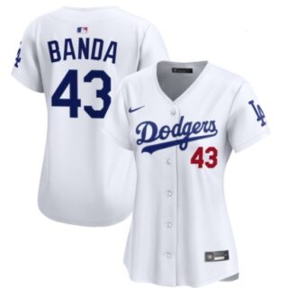 Women's Los Angeles Dodgers #43 Anthony Banda White Cool Base Stitched Baseball Jersey