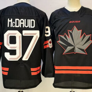 Youth Canada Hockey #97 Connor McDavid Black Stitched Jersey