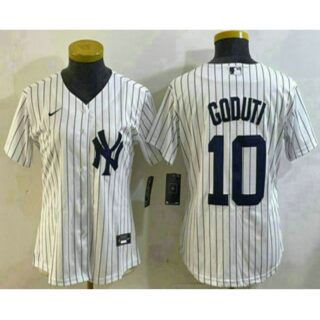 Youth New York Yankees #10 Goduti White Cool Base Stitched Jersey