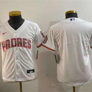 Youth San Diego Padres Blank White Mexico Cool Base Stitched Baseball Jersey