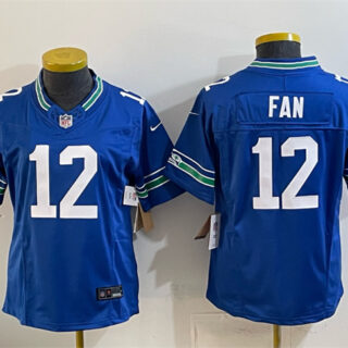 Youth Seattle Seahawks #12 Fan Royal 2024 F.U.S.E Throwback Vapor Limited Stitched Football Jersey