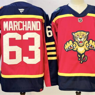 Men's Florida Panthers #63 Brad Marchand Red 2026-2026 Winter Classic Stitched Hockey Jersey