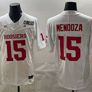 Men's Indiana Hoosiers #15 Fernando Mendoza White F.U.S.E. 2026 Patch Stitched Football Jersey