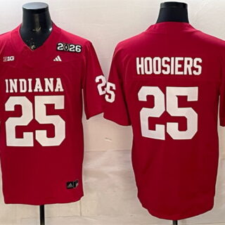 Men's Indiana Hoosiers #25 Hoosiers Red F.U.S.E. 2026 Patch Stitched Football Jersey