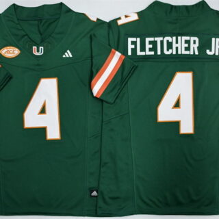 Men's Miami Hurricanes #4 Mark Fletcher Jr. Green F.U.S.E. 2026 Stitched Football Jersey