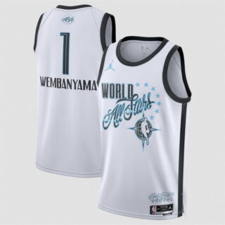 All Star #1 Victor Wembanyama White Stitched Basketball Jersey