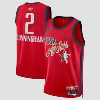 All Star #2 Cade Cunningham Red Stitched Basketball Jersey