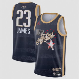 All Star #23 LeBron James Navy Stitched Basketball Jersey