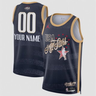 All Star Active Player Custom Navy Stitched Basketball Jersey