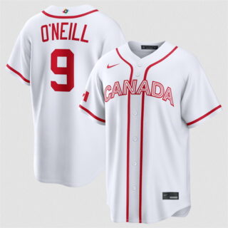 Men's Canada Baseball #9 Tyler O'Neill White 2026 World Baseball Classic Home Stadium Stitched Jersey