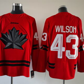 Men's Canada Hockey #43 Tom Wilson Red Stitched Jersey