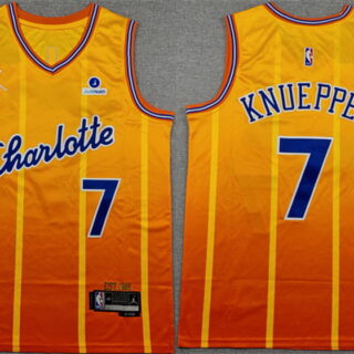 Men's Charlotte Hornets #7 Kon Knueppel 26 City Edition Stitched Basketball Jersey