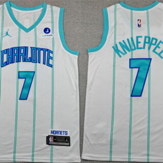 Men's Charlotte Hornets #7 Kon Knueppel White Association Edition Stitched Basketball Jersey
