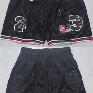 Men's Chicago Bulls #23 Michael Jordan Black Shorts001 (Run Small)
