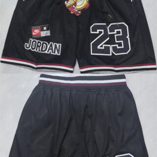 Men's Chicago Bulls #23 Michael Jordan Black Shorts002 (Run Small)