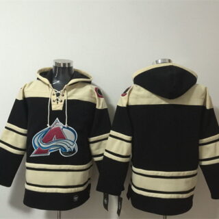Men's Colorado Avalanche Blank Black All Stitched Sweatshirt Hoodie