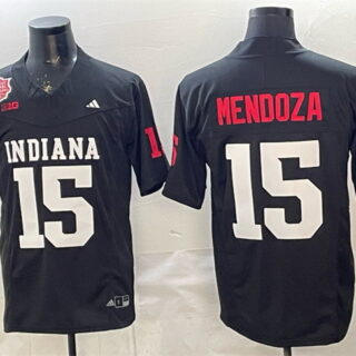 Men's Indiana Hoosiers #15 Fernando Mendoza Black F.U.S.E. 2025 National Champions Patch Stitched Football Jersey