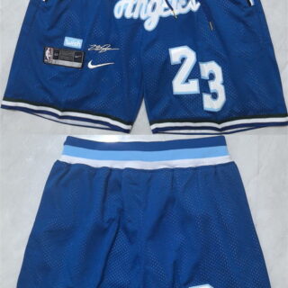 Men's Los Angeles Lakers #23 LeBron James Blue 2026 Shorts (Run Small)