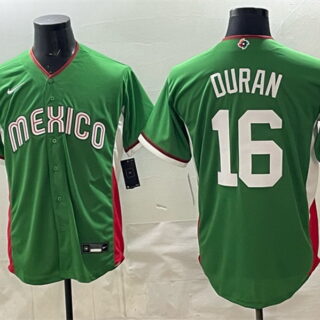 Men's Mexico Baseball #16 Jarren Duran Green 2026 World Baseball Classic Stadium Stitched Jersey