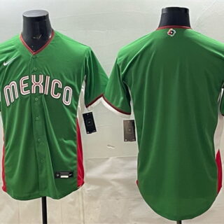 Men's Mexico Baseball Blank Green 2026 World Baseball Classic Stadium Stitched Jersey