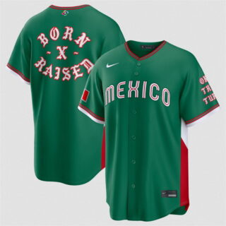 Men's Mexico Baseball Born x Raised Green 2026 World Baseball Classic Stadium Stitched Jersey