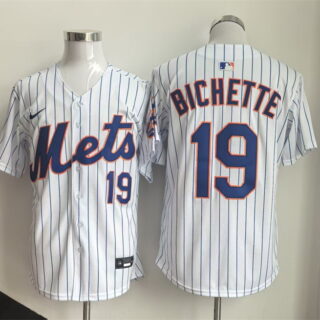 Men's New York Mets #19 Bo Bichette 2026 White Home Limited Stitched Baseball Jersey