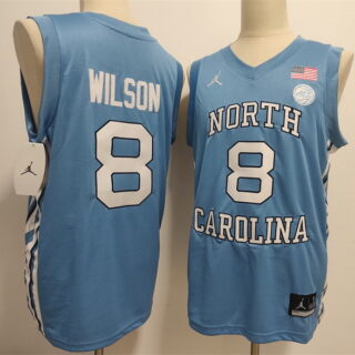 Men's North Carolina Tar Heels #8 Caleb Wilson Blue Limited College Stitched Jersey