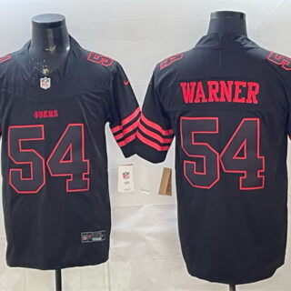 Men's San Francisco 49ers #54 Fred Warner Black F.U.S.E. 'Stranger Things Edition' Vapor Limited Stitched Football Jersey
