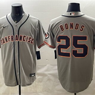 Men's San Francisco Giants #25 Barry Bonds Grey Cool Base Stitched Baseball Jersey