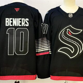 Men's Seattle Kraken #10 Matty Beniers Black 2026 Alternate Stitched Hockey Jersey