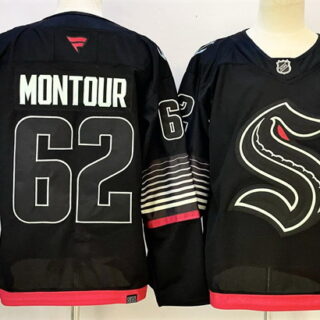 Men's Seattle Kraken #62 Brandon Montour Black 2026 Alternate Stitched Hockey Jersey