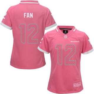 Women's Seattle Seahawks #12 Fan Pink Stitched Football Jersey