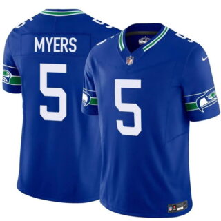 Men's Seattle Seahawks #5 Jason Myers Royal 2025 F.U.S.E Throwback Vapor Limited Stitched Football Jersey